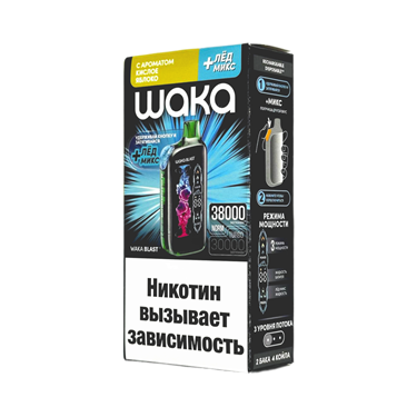 WAKA FT 38000 HARD Кислое яблоко + лед микс 5507 - фото 13227