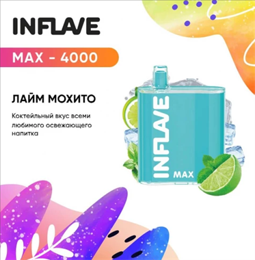 INFLAVE MAX 4000 ЛАЙМ МОХИТО INFLAVEMAX4000ЛАЙММОХИТО - фото 7028